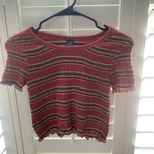 Multi color cropped ruffle shirt